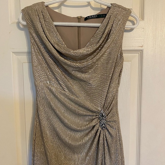 Elegant floor length Ralph Lauren gown with slit perfect for wedding season! - Picture 3 of 6